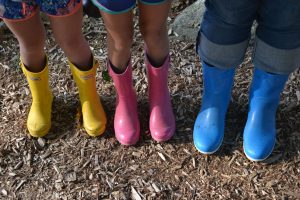 Rain boots not only for rainy days but for dewy morning grass!