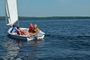 Laura out sailing with campers