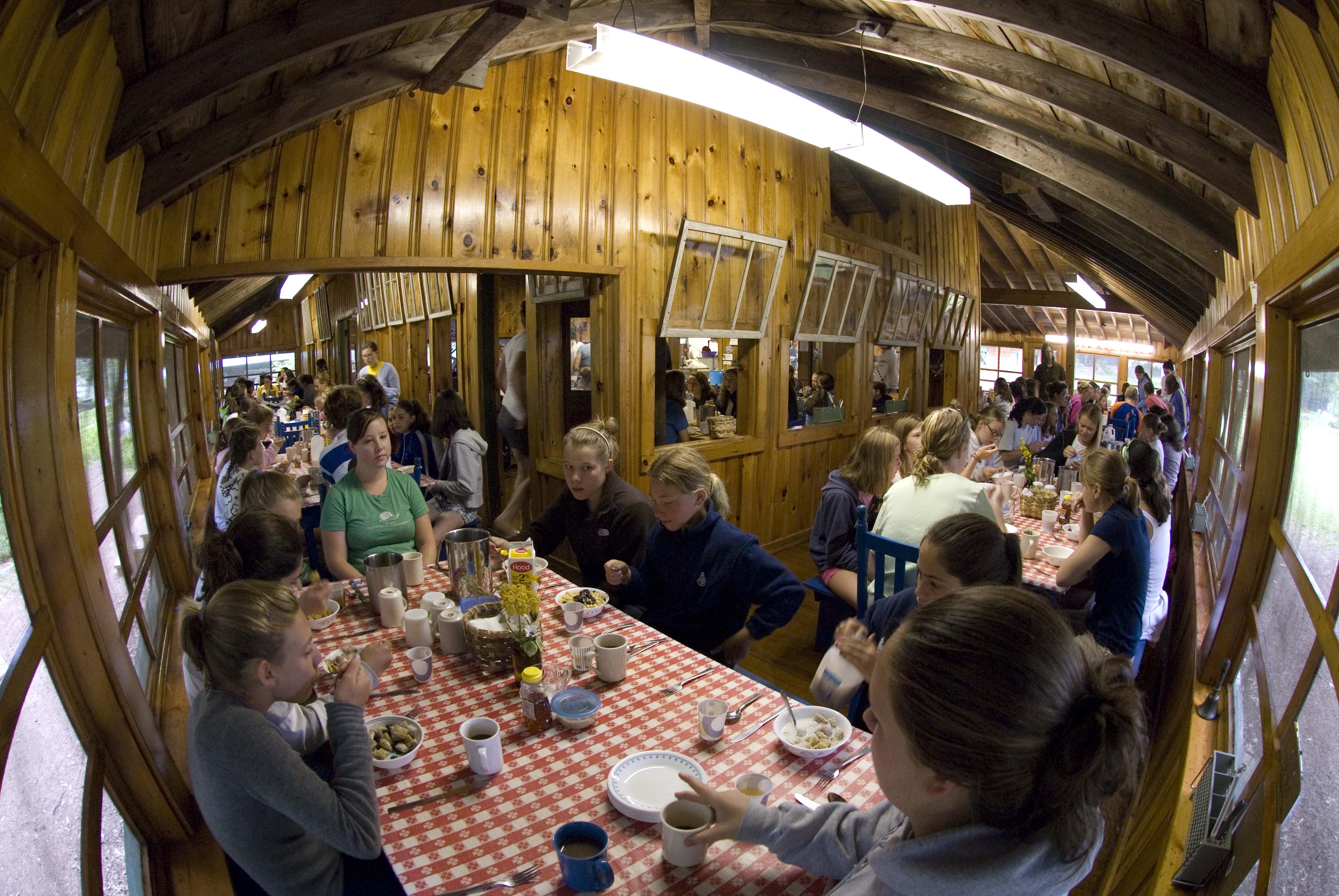 The Dining Hall is the Center of our Days at Camp