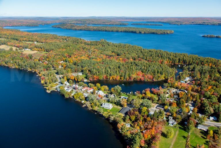 MIP AERIAL BELGRADE LAKES MAINE-4096-L - Camp Runoia